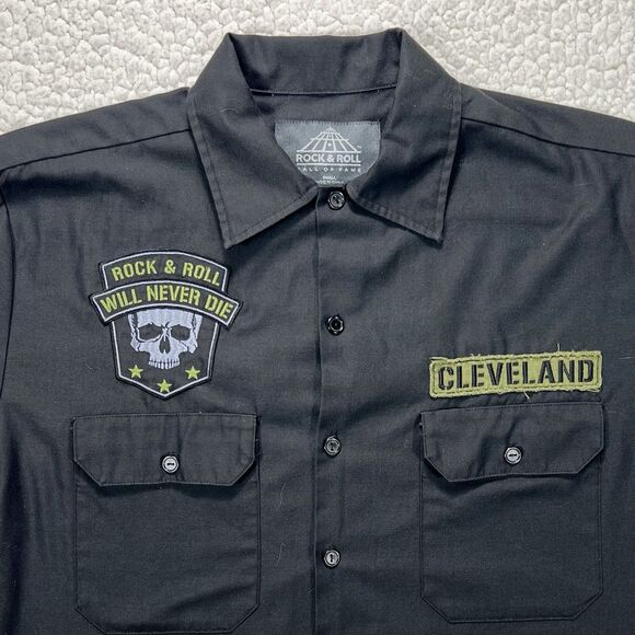 Rock & Roll Hall of Fame Mechanic Work Shirt Size S Americana Rebel Edgy Biker - Picture 5 of 10